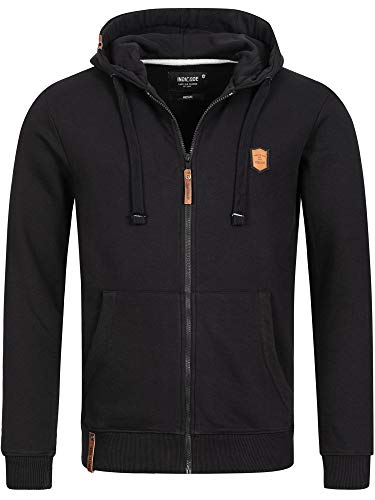 Indicode Herren Braidwood Kapuzensweatjacke | Hoodie Kapuzenpullover Pullover für Männer Black M von Indicode