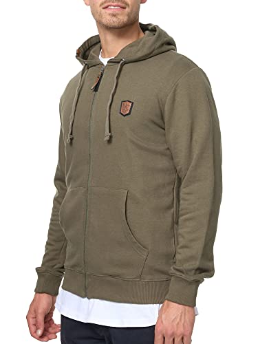 Indicode Herren Braidwood Kapuzensweatjacke | Hoodie Kapuzenpullover Pullover für Männer Army, S von Indicode