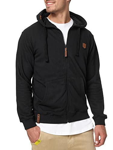 Indicode Herren Braidwood Kapuzensweatjacke | Hoodie Kapuzenpullover Pullover für Männer Black, S von Indicode