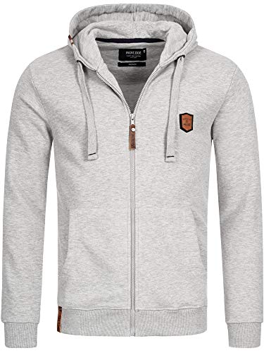 Indicode Herren Braidwood Kapuzensweatjacke | Hoodie Kapuzenpullover Pullover für Männer Lt Grey Mix M von Indicode