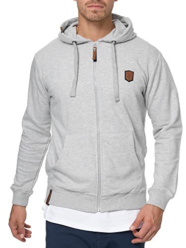 Indicode Herren Braidwood Kapuzensweatjacke | Hoodie Kapuzenpullover Pullover für Männer Lt Grey Mix, XL von Indicode