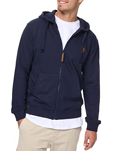 Indicode Herren Braidwood Kapuzensweatjacke | Hoodie Kapuzenpullover Pullover für Männer Navy, 3XL von Indicode