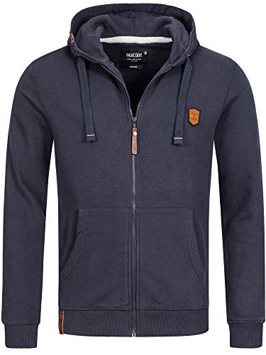 Indicode Herren Braidwood Kapuzensweatjacke | Hoodie Kapuzenpullover Pullover für Männer Navy M von Indicode