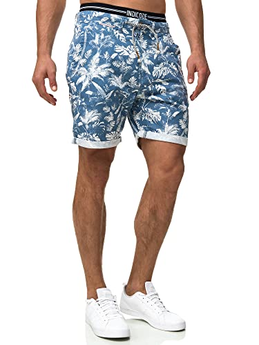 Indicode Herren Brayan Chino Shorts mit 4 Taschen | Chinoshorts Herrenshorts für Männer Copen Blue M von Indicode