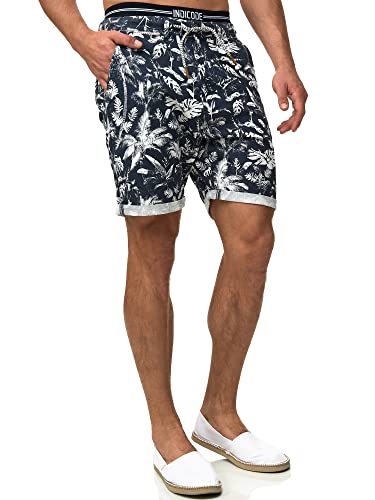 Indicode Herren Brayan Chino Shorts mit 4 Taschen | Chinoshorts Herrenshorts für Männer Navy M von Indicode