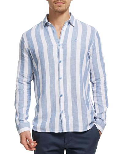 Indicode Herren Brayden Hemd gestreift mit Button-Down-Kragen | Herrenhemd Männerhemd Copen Blue XXL Indicode Herren Brayden Hemd gestreift mit Button-Down-Kragen | Herrenhemd Männerhemd Copen Blue XXL von Indicode