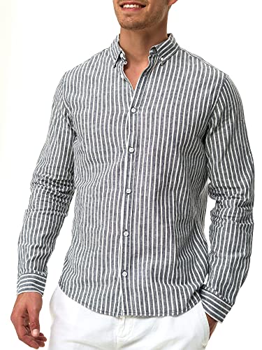 Indicode Herren Brayden Hemd gestreift mit Button-Down-Kragen | Herrenhemd Männerhemd Navy XXL Indicode Herren Brayden Hemd gestreift mit Button-Down-Kragen | Herrenhemd Männerhemd Navy XXL von Indicode