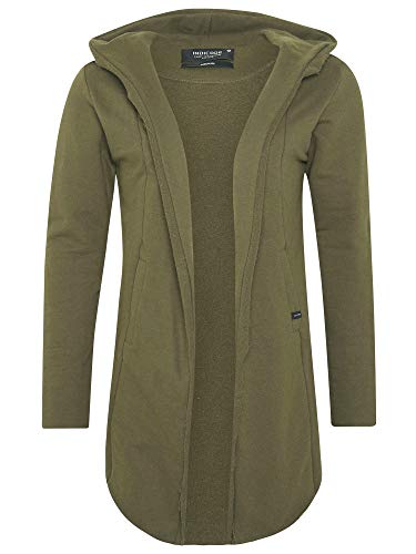 Indicode Herren Brekstad Oversize Sweatjacke mit Kapuze aus Baumwolle | Sweater Männer Dark Olive L von Indicode