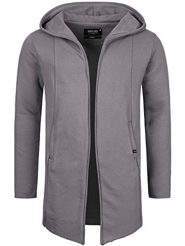 Indicode Herren Brekstad Oversize Sweatjacke mit Kapuze aus Baumwolle | Sweater Männer Pewter M von Indicode