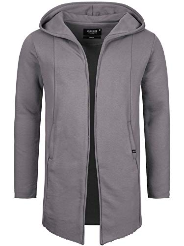 Indicode Herren Brekstad Oversize Sweatjacke mit Kapuze aus Baumwolle | Sweater Männer Pewter XL von Indicode