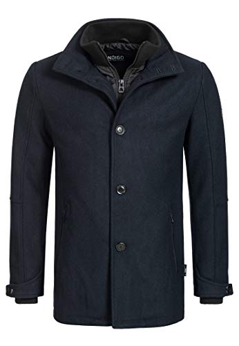 Indicode Herren Brittany Kurzmantel mit Stehkragen | Herrenmantel Wollmantel Mantel Männer Navy, L von Indicode