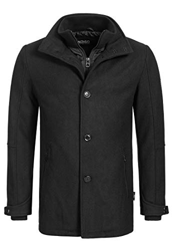 Indicode Herren Brittany Kurzmantel mit Stehkragen | Herrenmantel Wollmantel Mantel Männer Black, M von Indicode
