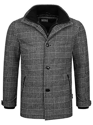 Indicode Herren Brittany Kurzmantel mit Stehkragen | Herrenmantel Wollmantel Mantel Männer Raven, S von Indicode
