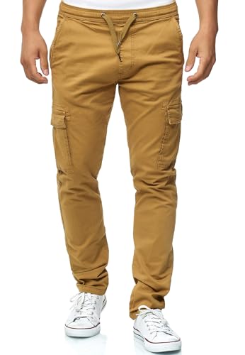 Indicode Herren Broadwick Cargohose aus Baumwolle mit 6 Taschen | Cargo Chino f. Männer Amber, L von Indicode