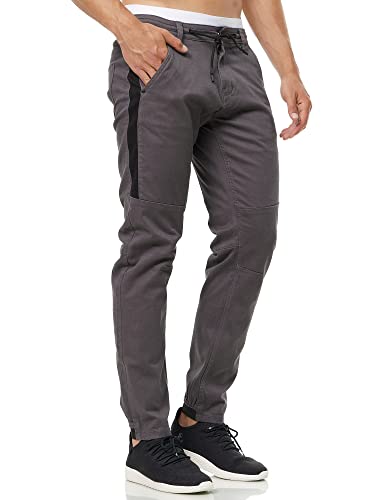 Indicode Herren Bruno Hose mit 5 Taschen | Stretchhose Herrenhose Freizeithose für Männer Dk Grey L von Indicode