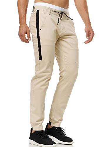 Indicode Herren Bruno Hose mit 5 Taschen | Stretchhose Herrenhose Freizeithose für Männer Fog L von Indicode