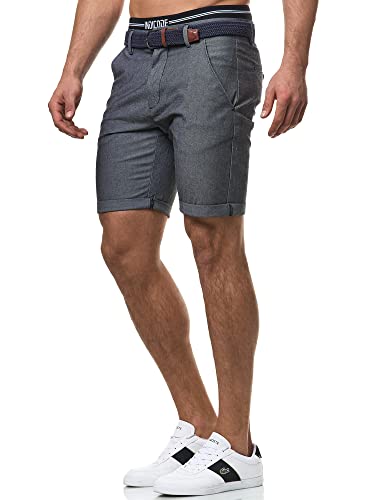 Indicode Herren Bryant Chino Shorts mit 4 Taschen | Bermuda Herren Chino Shorts f. Männer Navy L von Indicode