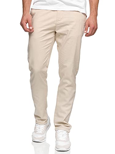 Indicode Herren Bryne Stoffhose aus Baumwolle & Leinen | Herrenhose Freizeithose Männer Fog, L von Indicode