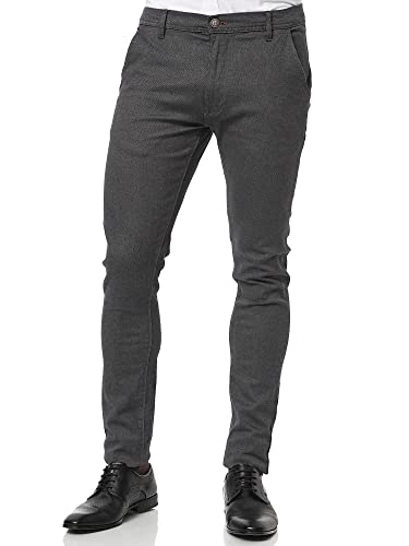 Indicode Herren Buckner Stoffhose mit 4 Taschen | Stretch Hose Herrenhose für Männer Pewter 33/32 von Indicode