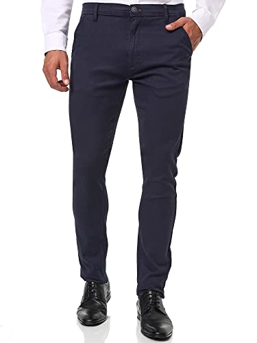 Indicode Herren Buckner Stoffhose mit 4 Taschen | Stretch Hose Herrenhose für Männer Navy 32/32 von Indicode