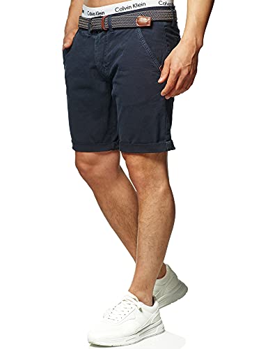 Indicode Herren Caedmon Chino Shorts mit 4 Taschen | Bermuda Herrenshorts Chinoshorts Freizeitshorts Männer Navy, 3XL von Indicode