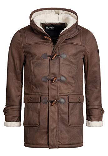 Indicode Herren Calshot Dufflecoat in Veloursleder-Optik | Winter Parka Herrenmantel Demitasse mix XL von Indicode