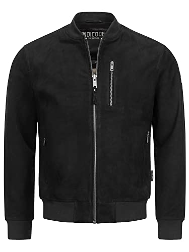 Indicode Herren Captain Lederjacke aus Ziegenleder | Echtleder Jacke Motorradjacke Bikerjacke Black, M von Indicode