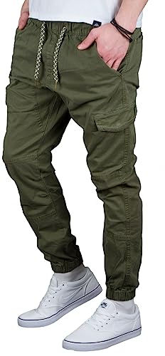 Indicode Herren Cargohose Jones Cargo Hose Freizeithose Chino Outdoorhose Stoffhose (Army, 3XL) von Indicode