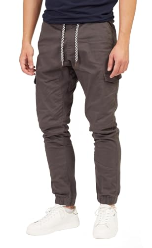 Indicode Herren Cargohose Jones Cargo Hose Freizeithose Chino Outdoorhose Stoffhose (Dunkelgrau, M) von Indicode
