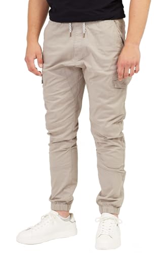 Indicode Herren Cargohose Jones Cargo Hose Freizeithose Chino Outdoorhose Stoffhose (Hellgrau, S) von Indicode