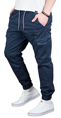 Indicode Herren Cargohose Jones Cargo Hose Freizeithose Chino Outdoorhose Stoffhose (Navy, 4XL) von Indicode