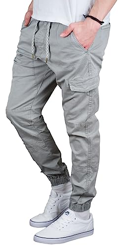 Indicode Herren Cargohose Jones Cargo Hose Freizeithose Chino Outdoorhose Stoffhose (Hellgrau, 3XL) von Indicode