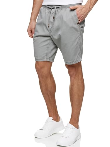 Indicode Herren Carver Chino Shorts mit Kordelzug aus Baumwolle | Bermuda Sommershorts für Männer Grau, 3XL von Indicode