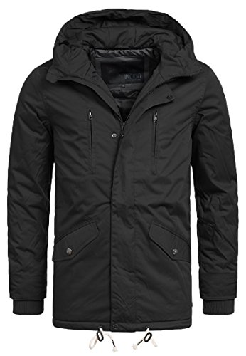 Indicode Herren Chance Herrenmantel mit verdeckter Knopfleiste | Wintermantel f. Männer Black XL von Indicode