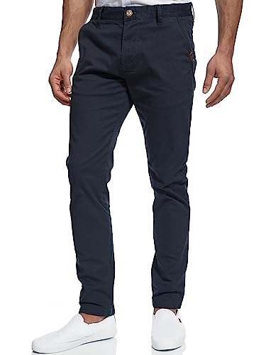 Indicode Herren Cherry Chinohose Stretchhose | Chino Herrenhose Stretch Stoffhose Navy 38/32 von Indicode