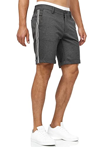 Indicode Herren Chiltern Chino Shorts meliert | Bermuda Herrenshorts Chinohose für Männer Charcoal Mix, L von Indicode