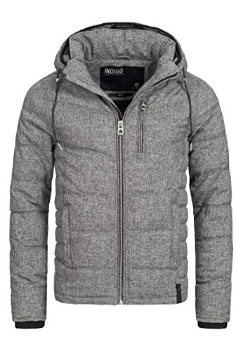 Indicode Herren Circus Steppjacke in Daunenjacken-Optik | Winterjacke Übergangsjacke Dk Grey S von Indicode