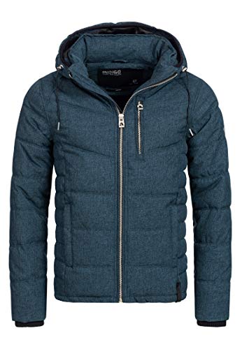 Indicode Herren Circus Steppjacke in Daunenjacken-Optik | Winterjacke Übergangsjacke Navy XXL von Indicode