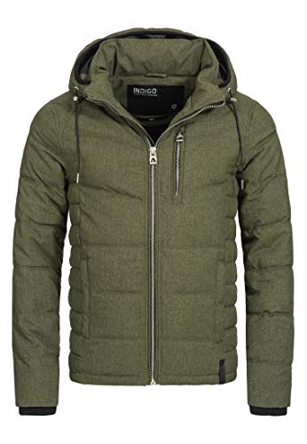 Indicode Herren Circus Steppjacke in Daunenjacken-Optik | Winterjacke Übergangsjacke Army L von Indicode