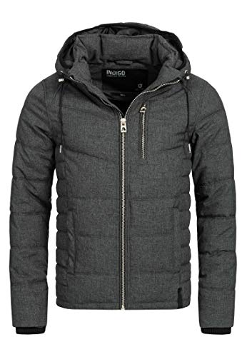 Indicode Herren Circus Steppjacke in Daunenjacken-Optik | Winterjacke Übergangsjacke Black S von Indicode