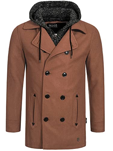 Indicode Herren Cliff Kurzmantel mit Stehkragen | Wollmantel Herrenmantel Mantel Camel, M von Indicode