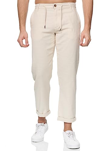 Indicode Herren Clio Stoffhose aus 100% Baumwolle | Freizeithose Männer Irisch Cream XL von Indicode