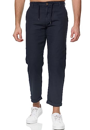 Indicode Herren Clio Stoffhose aus 100% Baumwolle | Freizeithose Männer Navy M von Indicode