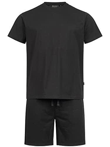 Indicode Herren Comfy Shorts & Shirt Set | Sweatshorts & T-Shirt Bundle aus Baumwollmischung Black, L von Indicode