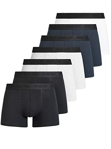 Indicode Herren Copenhagen 7er Pack Boxershorts | Unterwäsche Boxer Shorts Unterhosen Black/Grey/Navy/White L von Indicode