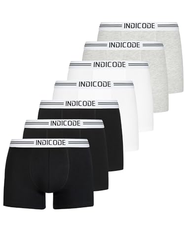 Indicode Herren Copenhagen 7er Pack Boxershorts | Unterwäsche Boxer Shorts Unterhosen White/Grey/Black M von Indicode