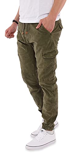 Indicode Herren Cord Hose Cargohose Sydney Baumwolle Cordhose Chino Jogger (Army, XL) von Indicode