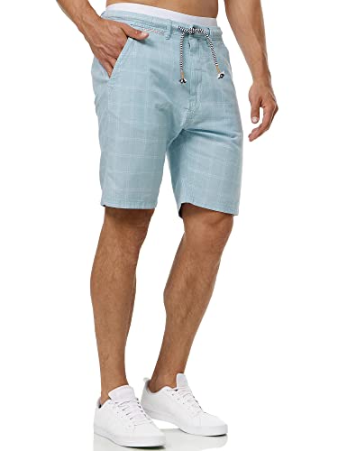 Indicode Herren Corvallis Chino Shorts mit 4 Taschen | Bermuda Sommershorts für Männer Blue Wave, S von Indicode