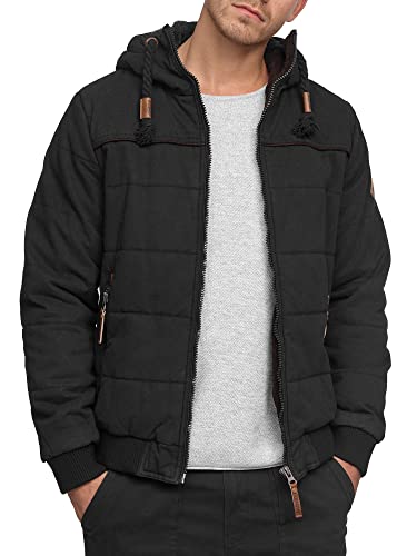 Indicode Herren Cowdell Winterjacke m. Teddy-Futter Kapuze | Winterparka Herrenjacke Black L von Indicode