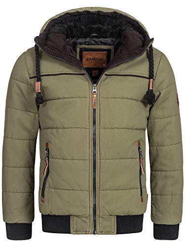 Indicode Herren Cowdell Winterjacke m. Teddy-Futter Kapuze | Winterparka Herrenjacke Army S von Indicode